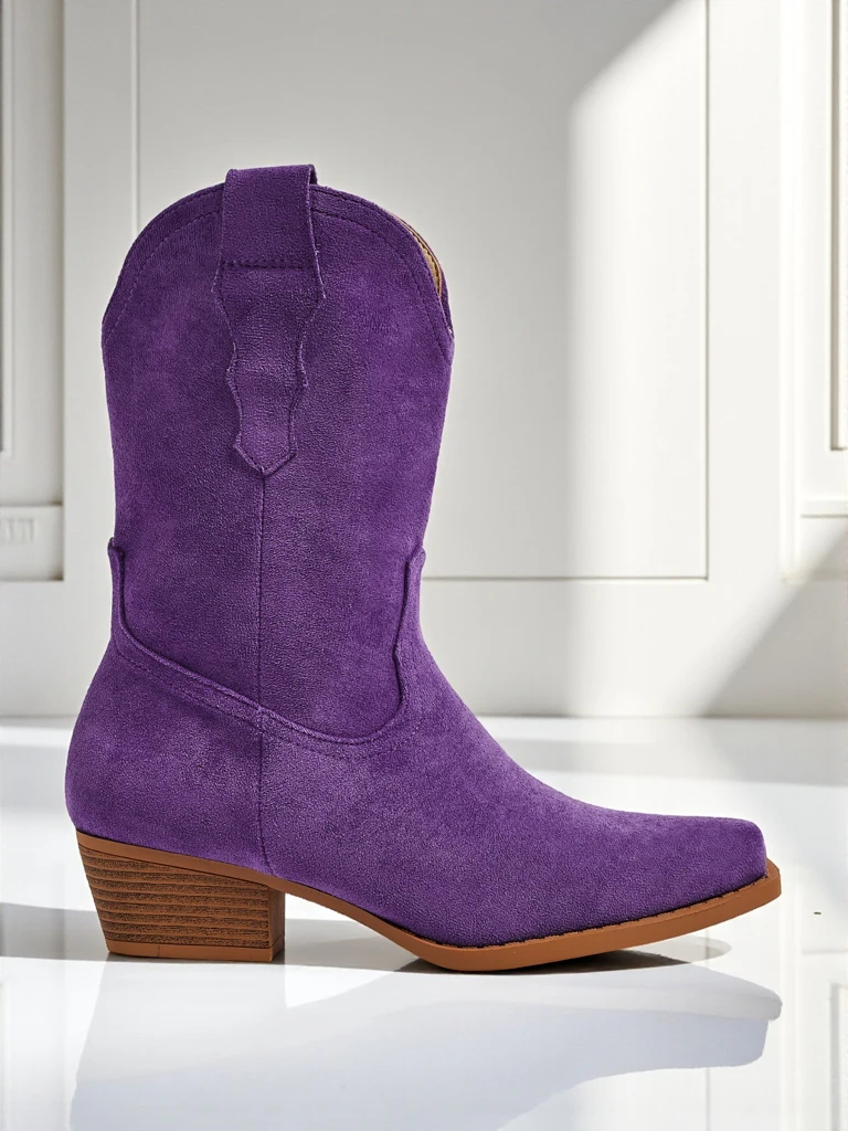 Дамски еко велурени каубойски ботуши SpireHush