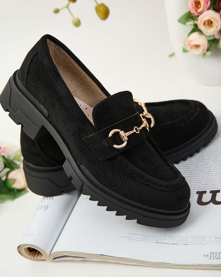 Royalfashion Дамски ажурни мокасини с верижка Imerila