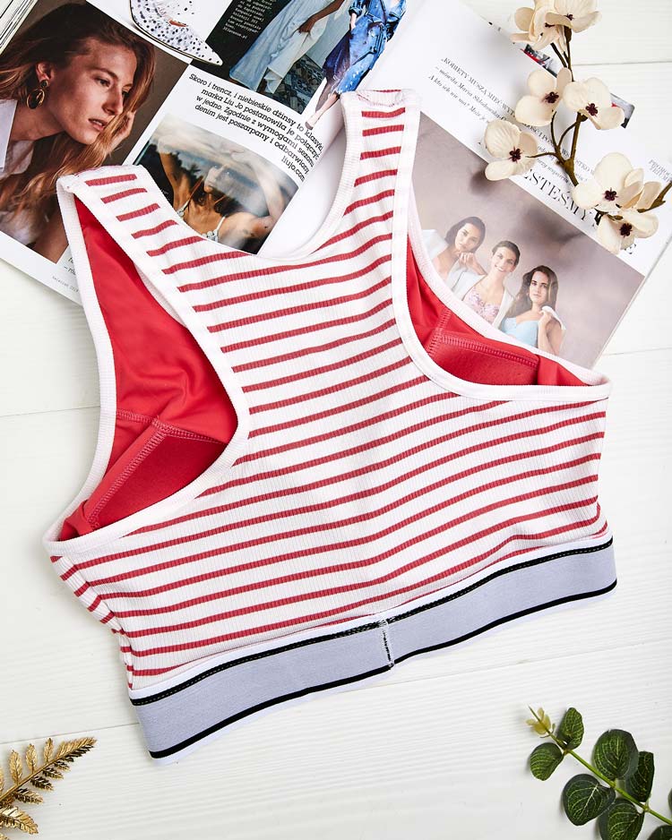 Royalfashion Дамски спортен сутиен на райета