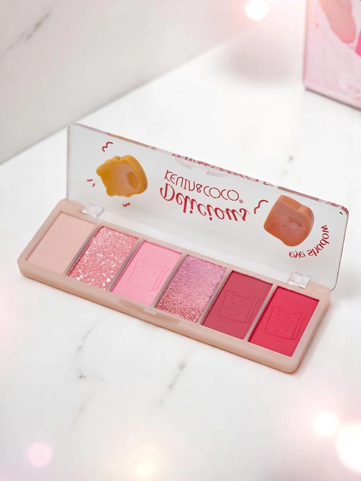 Кевин и Коко Палитра 6 сенки за очи с брокат Вкусно