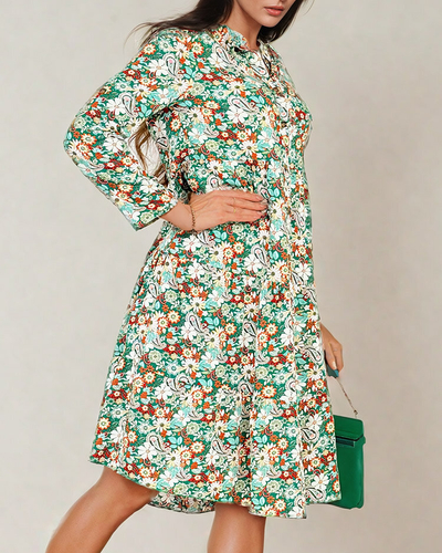 Royalfashion Дамска миди рокля с шарки