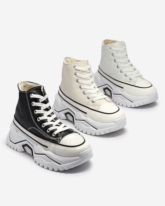 Дамски кремави спортни обувки a'la с платформа Retiha - Обувки