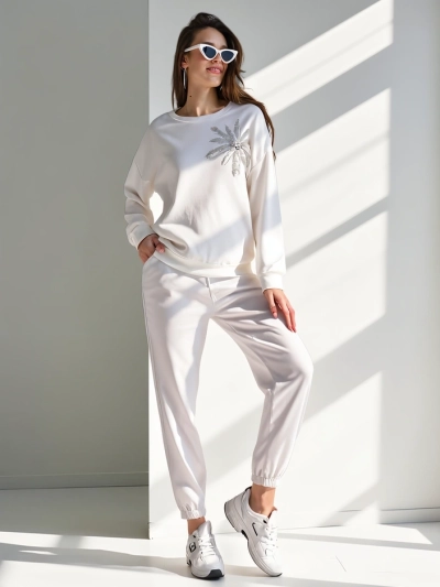 Royalfashion Женски комплект от вискоза с цвете