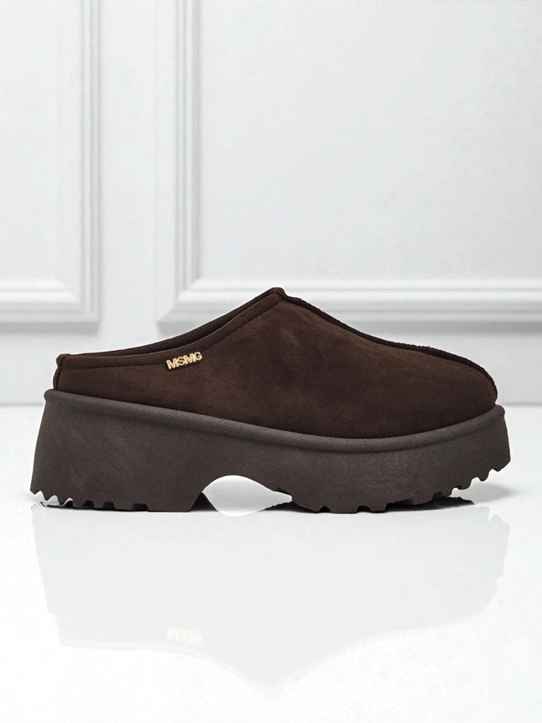 Къси дамски боти а'ла сноубутс с пухкава подплата Calindra