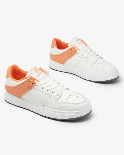 Royalfashion Дамски спортни обувки в бяло и оранжево Elevace