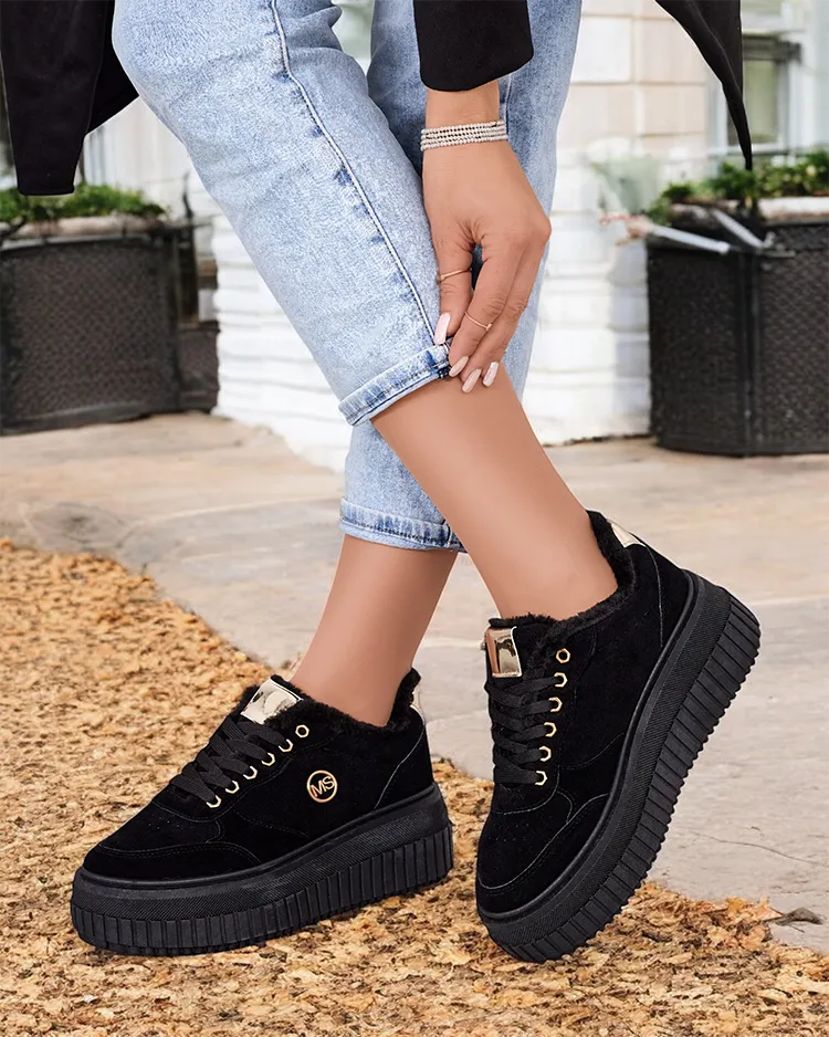 Royalfashion Затоплени дамски маратонки с кожа Nozii