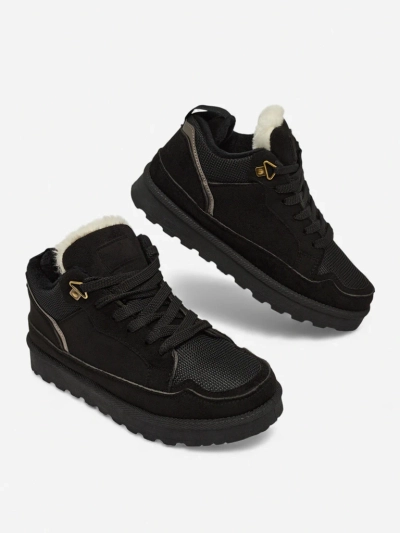 Дамски кецове Diana черни велурени удобни за зимата