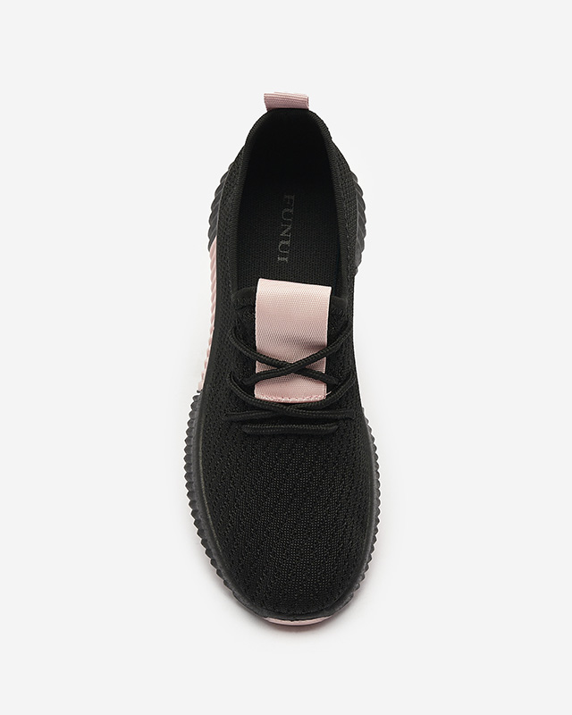 Черни дамски спортни обувки с розови вложки Keteti - Обувки