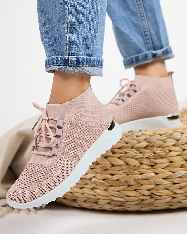 Damskie różowe tkaninowe buty sportowe Bamggy- Obuwie