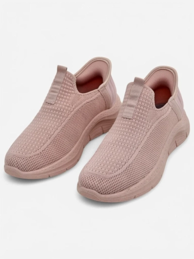 Дамски маратонки Apollo Rosa – розови обувки slip-on от плат с плоска подметка