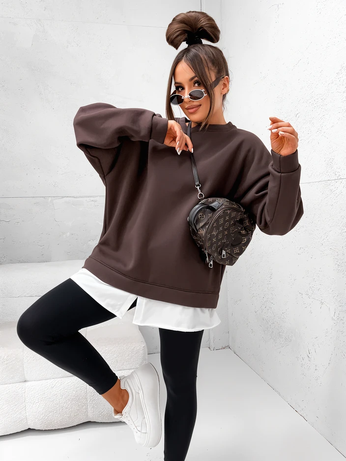 Royalfashion Памучна дамска суитшърт с detachable дъно