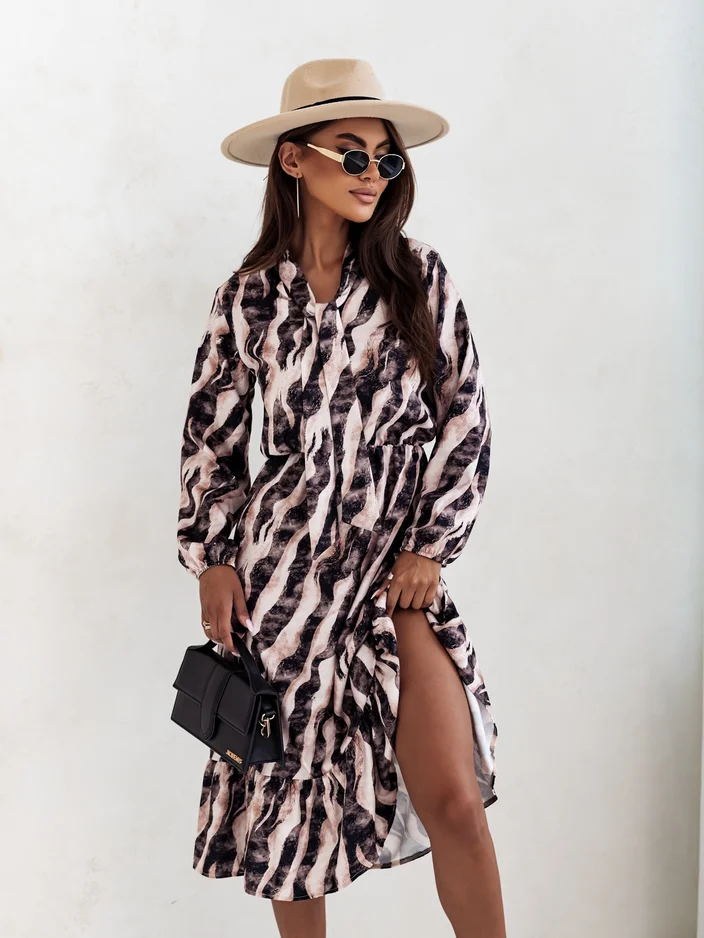 Royalfashion Женска миди рокля с принт