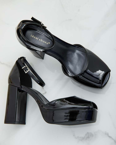 Royalfashion Дамски сандали Lefeyoa с лакиран ток