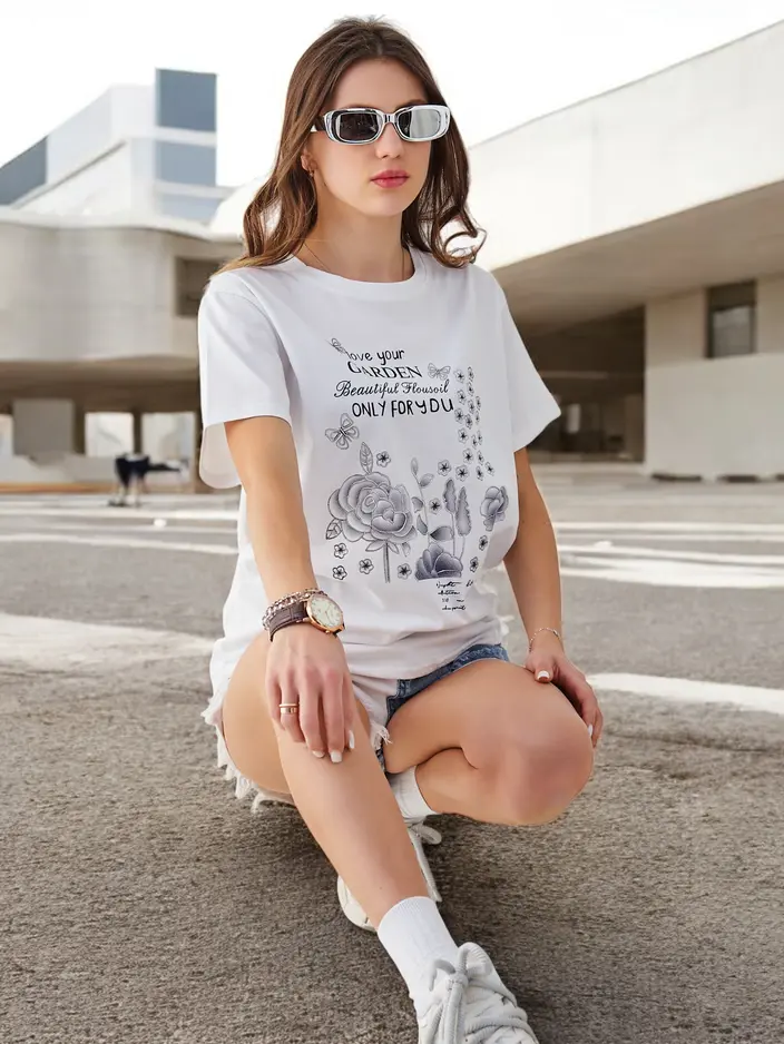 Жена блуза от памук Royalfashion с надпис