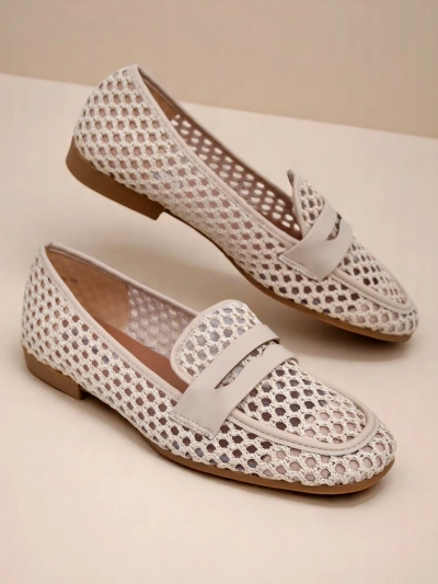 Бежови мокасини Royalfashion Primavera Aelia от плат с бадемов нос