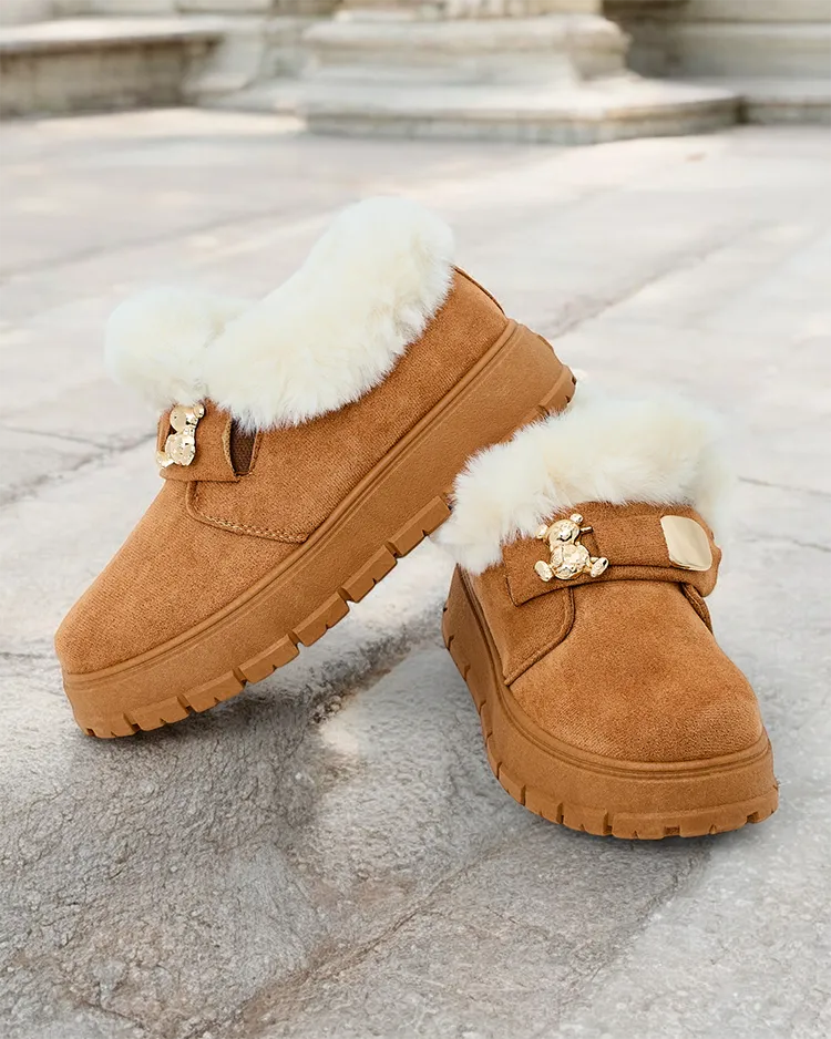 Royalfashion Дамски къси ботуши a'la snow boots Dobis