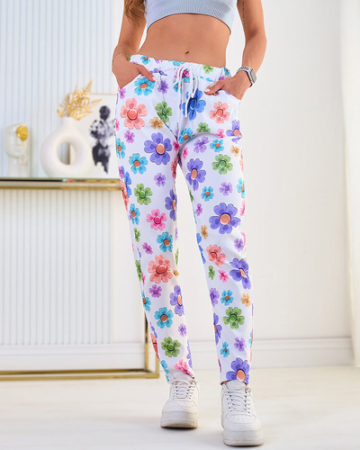 Royalfashion Дамски панталони от флорална материя