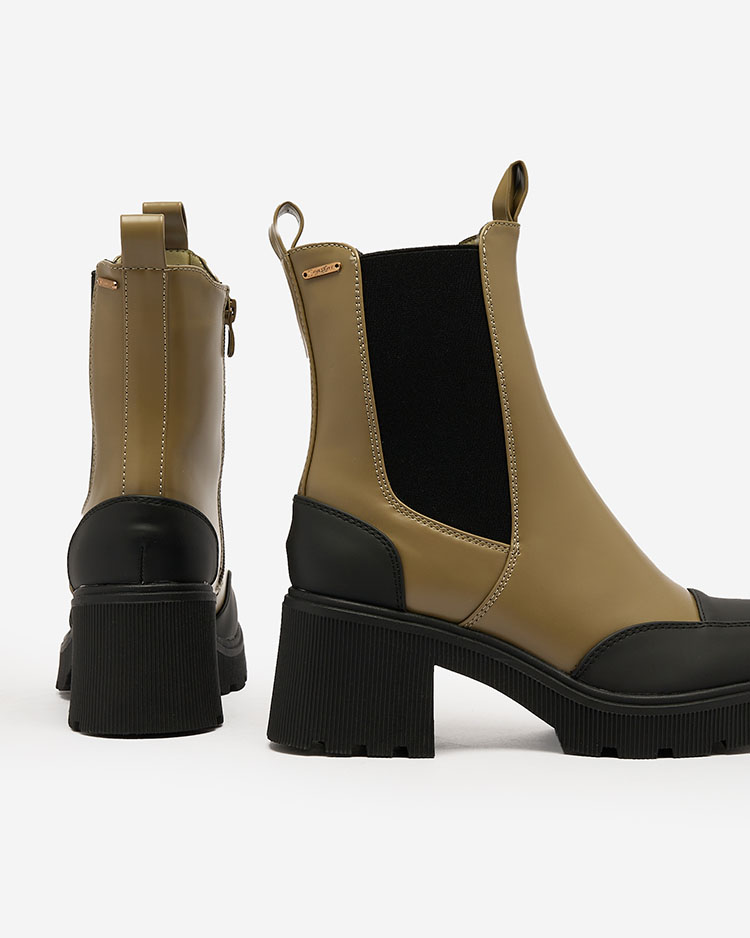 Royalfashion Зелени и черни дамски ботуши Woylosy