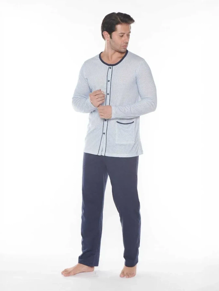 Роялфешън Памучни мъжки пижами с принт