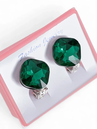 Royalfashion Дамски обеци с клипс и кристал