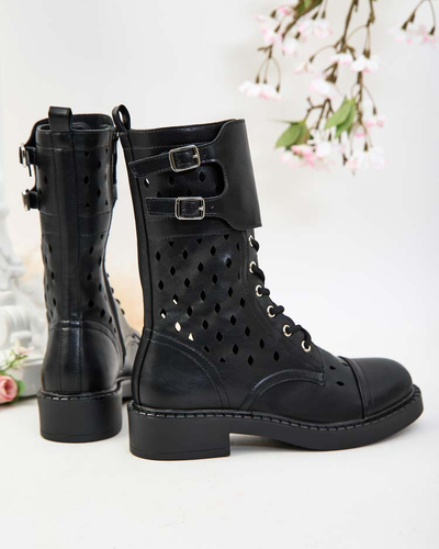 Royalfashion Дамски ботуши с ажурна дантела Belsel