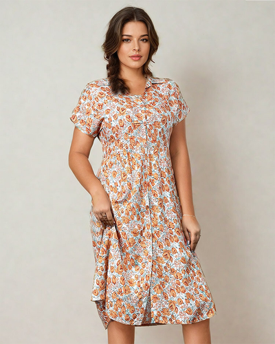 Royalfashion Дамска флорална миди рокля