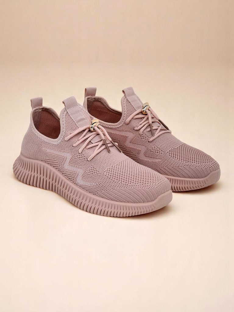 Aurelia Rosa – дамски спортни обувки Royalfashion от плат, розови, плосък ток