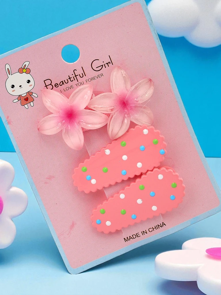 Комплект фиби за коса с флорален мотив