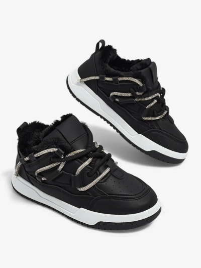 Дамски сникърси Luna черни от екологична кожа за всеки ден