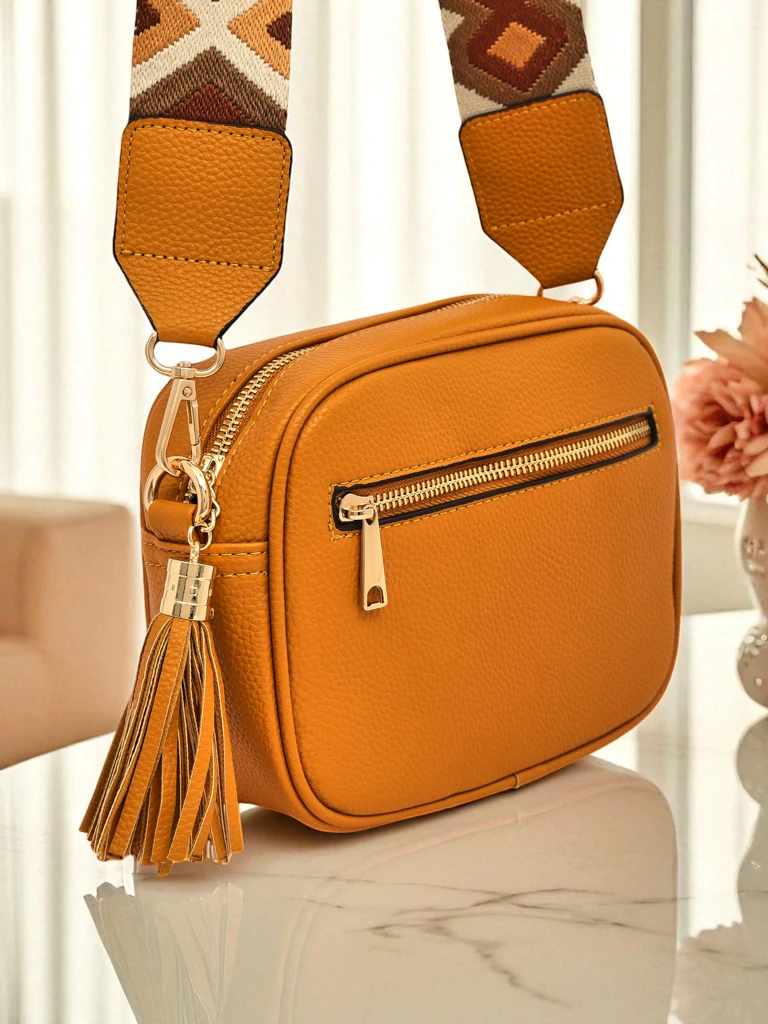 Royalfashion Малка дамска чанта от еко кожа с цветна каишка Kovi Lace