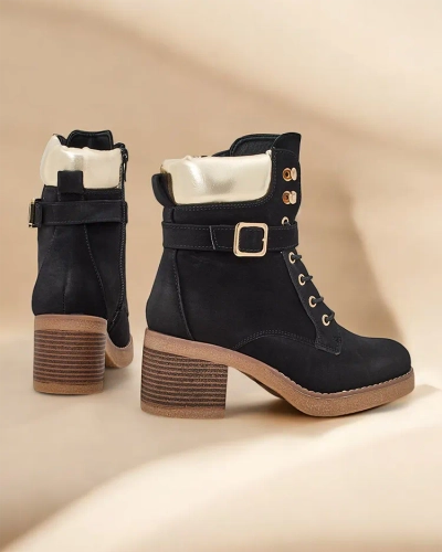 Royalfashion Дамски ботуши с нисък ток Неделин