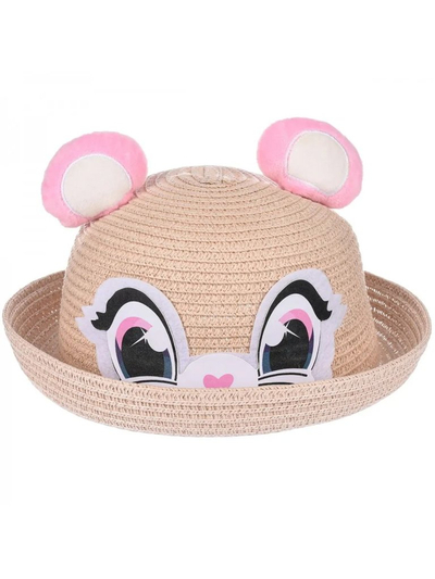 Royalfashion Детска сламена шапка с очички на меченце Сламена шапка