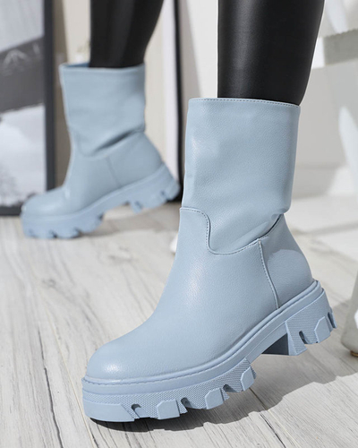 Сини дамски боти с изолация Mekira - Обувки