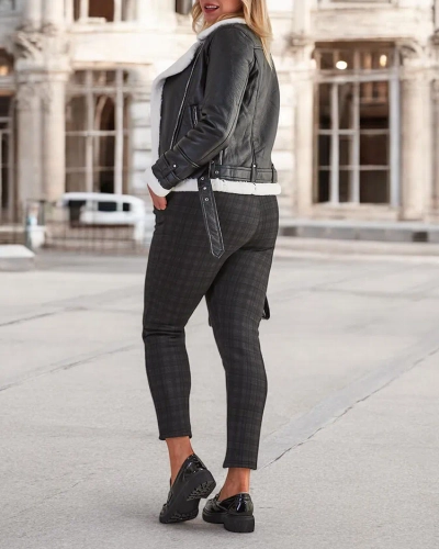 Royalfashion Затоплени дамски панталони с гети PLUS SIZE