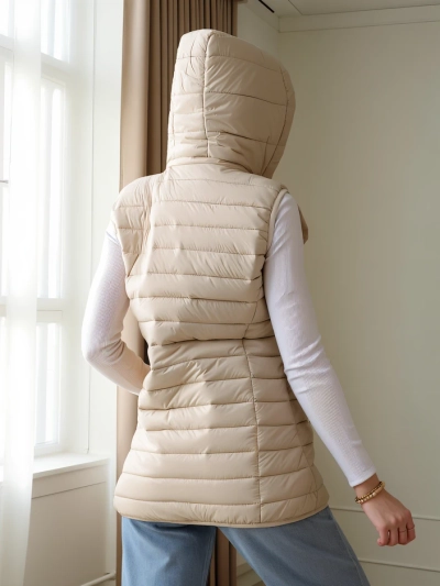 Жилетка без ръкави Royalfashion за жени с detachable качулка