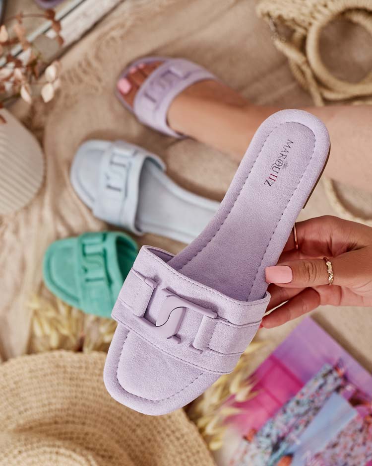 Royalfashion Лилави дамски джапанки с катарама Rydr