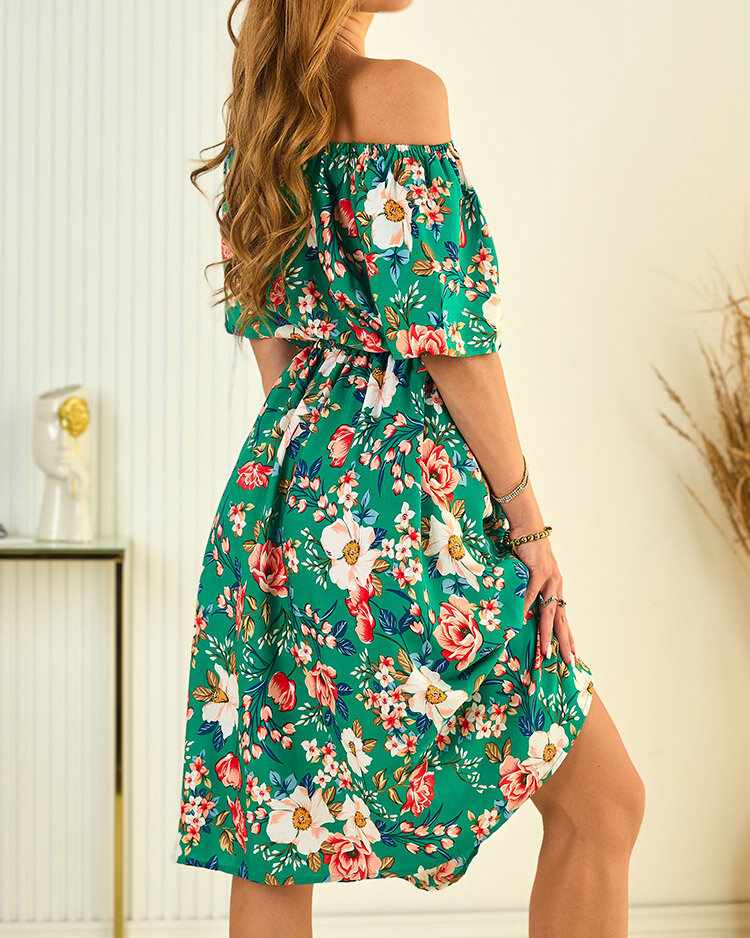 Royalfashion Десенирана дамска миди рокля a'la hiszpanka