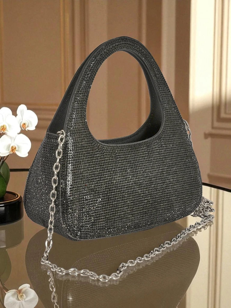 Royalfashion Дамска чанта тип плик с цирконии Myra Quill