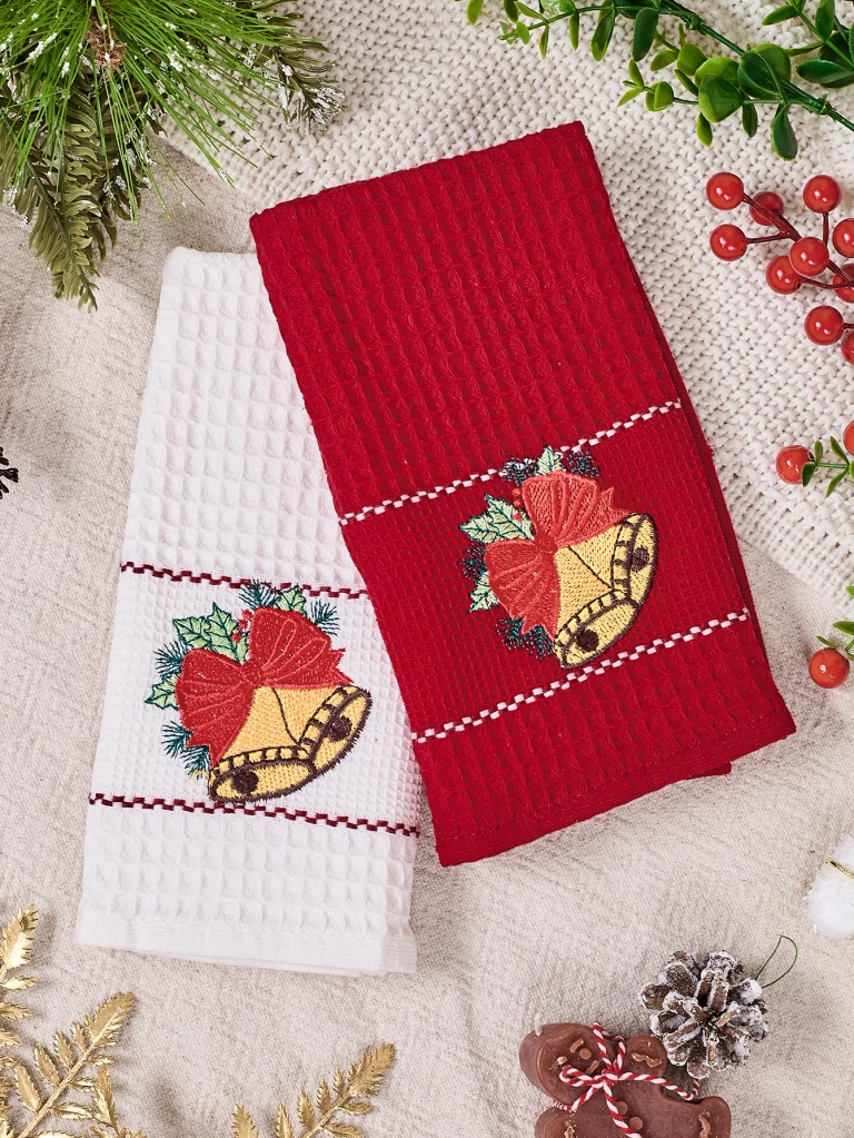 Royalfashion Коледен комплект от хавлии Щастлива Нова година