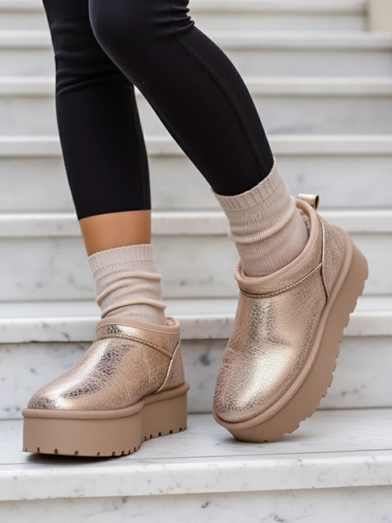 Royalfashion Дамски къси ботуши a'la snow boots Ozozi