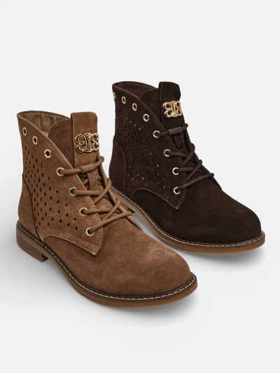 Ажурни дамски боти от естествена кожа Aurelias