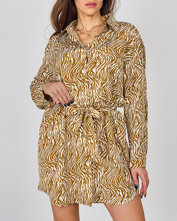 Royalfashion дамска мини рокля в десен а'ла зебра