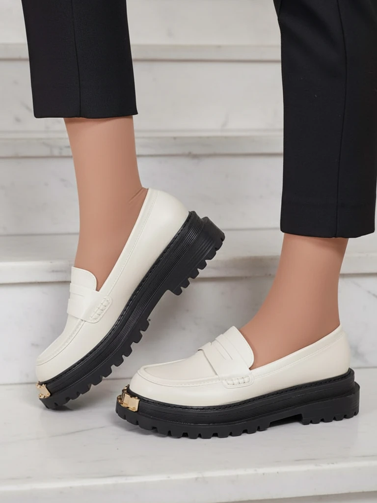 Дамски Лоуфъри Aurelia Бежови на Платформа 5см - Стилни и Удобни