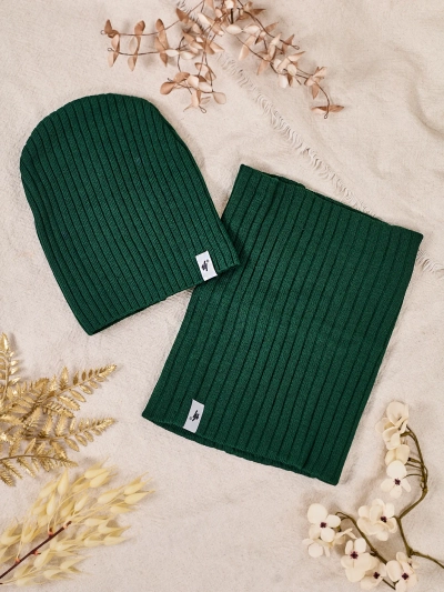 Зимен комплект Royalfashion универсален - шапка и гривна за врата