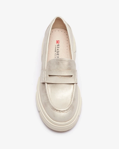 Златни дамски мокасини от еко кожа Sepop- Footwear