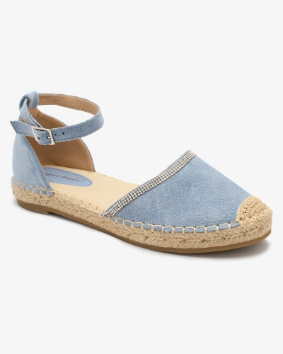 Royalfashion Дамски еспадрили с циркони в синьо Rieta
