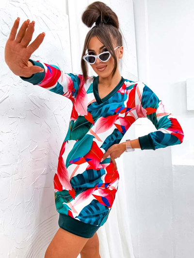 Royalfashion Дамска мини рокля с оригинален десен