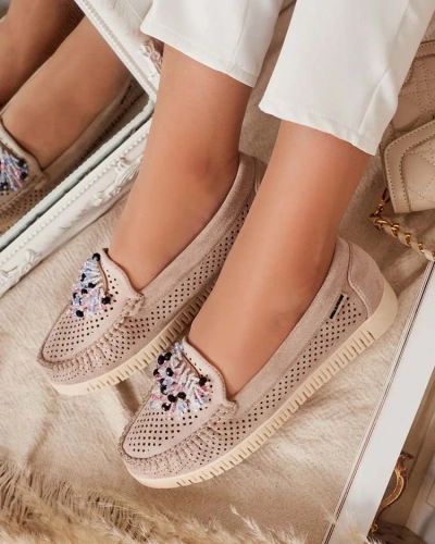 Royalfashion Дамски ажурни мокасини с мъниста Namis