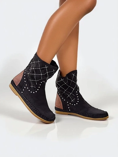 Обувки Royalfashion за жени с ниска платформа и шипове в индийски стил