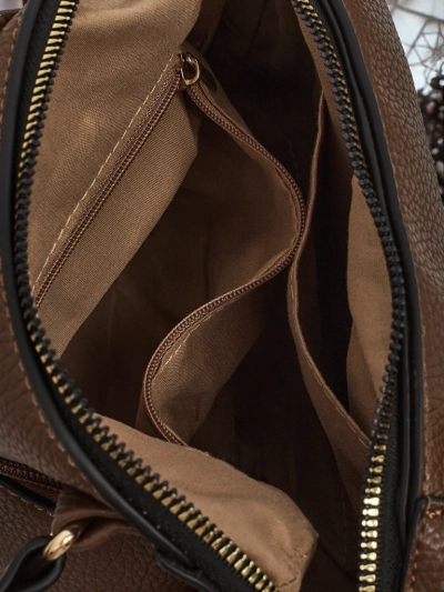 Дамска Чанта Flora Тъмнокафява Кожена Елегантна